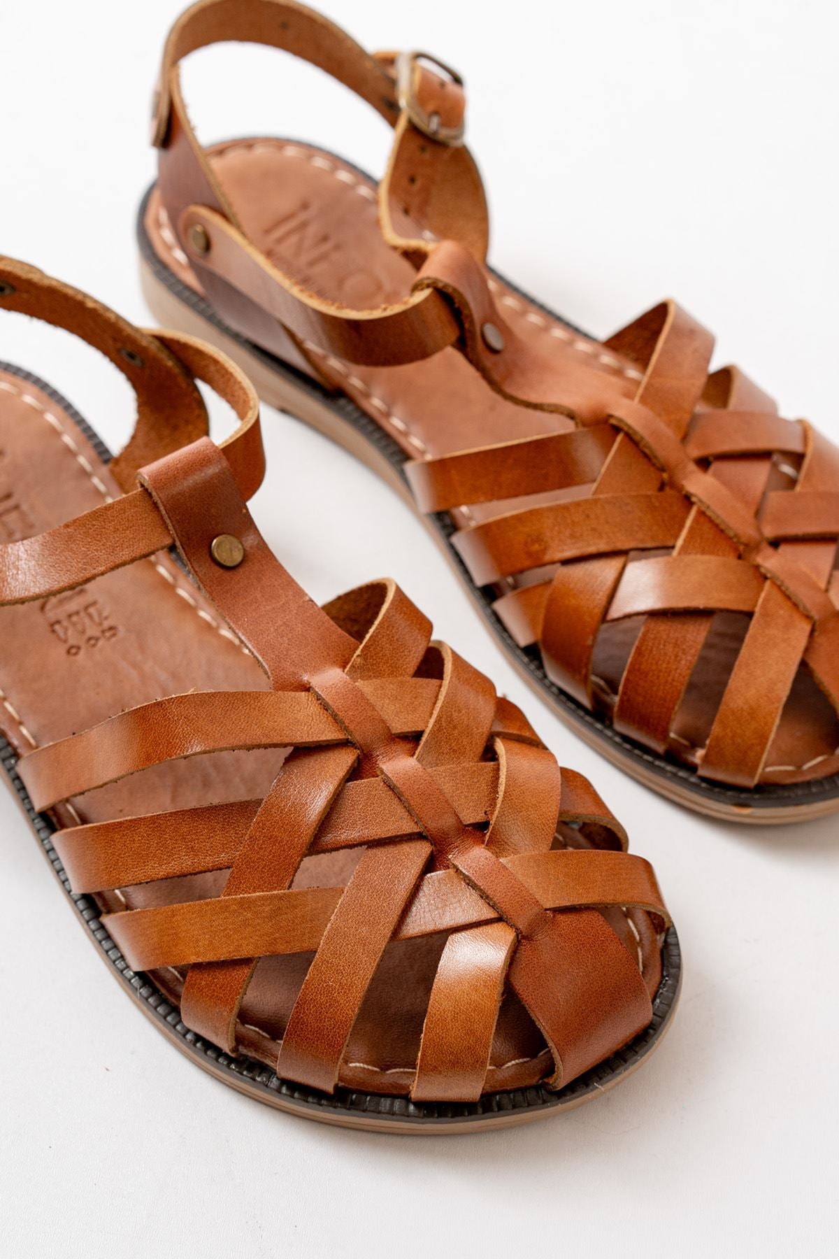 Ayakkabı Aşkı Taba Ortopedik Hakiki Deri Kadın Sandalet