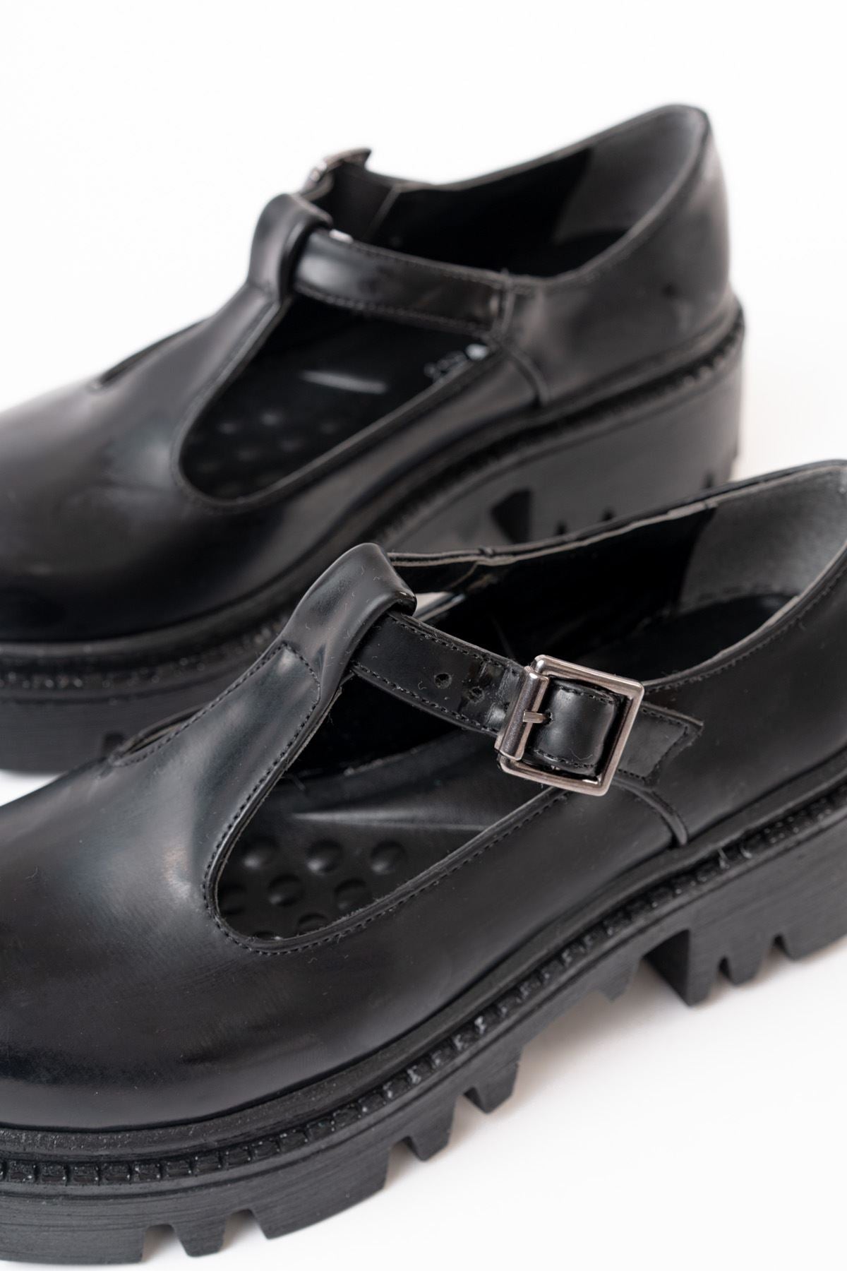 Ayakkabı Aşkı Siyah Rugan Günlük Yüksek Tabanlı Loafer Ayakkabı