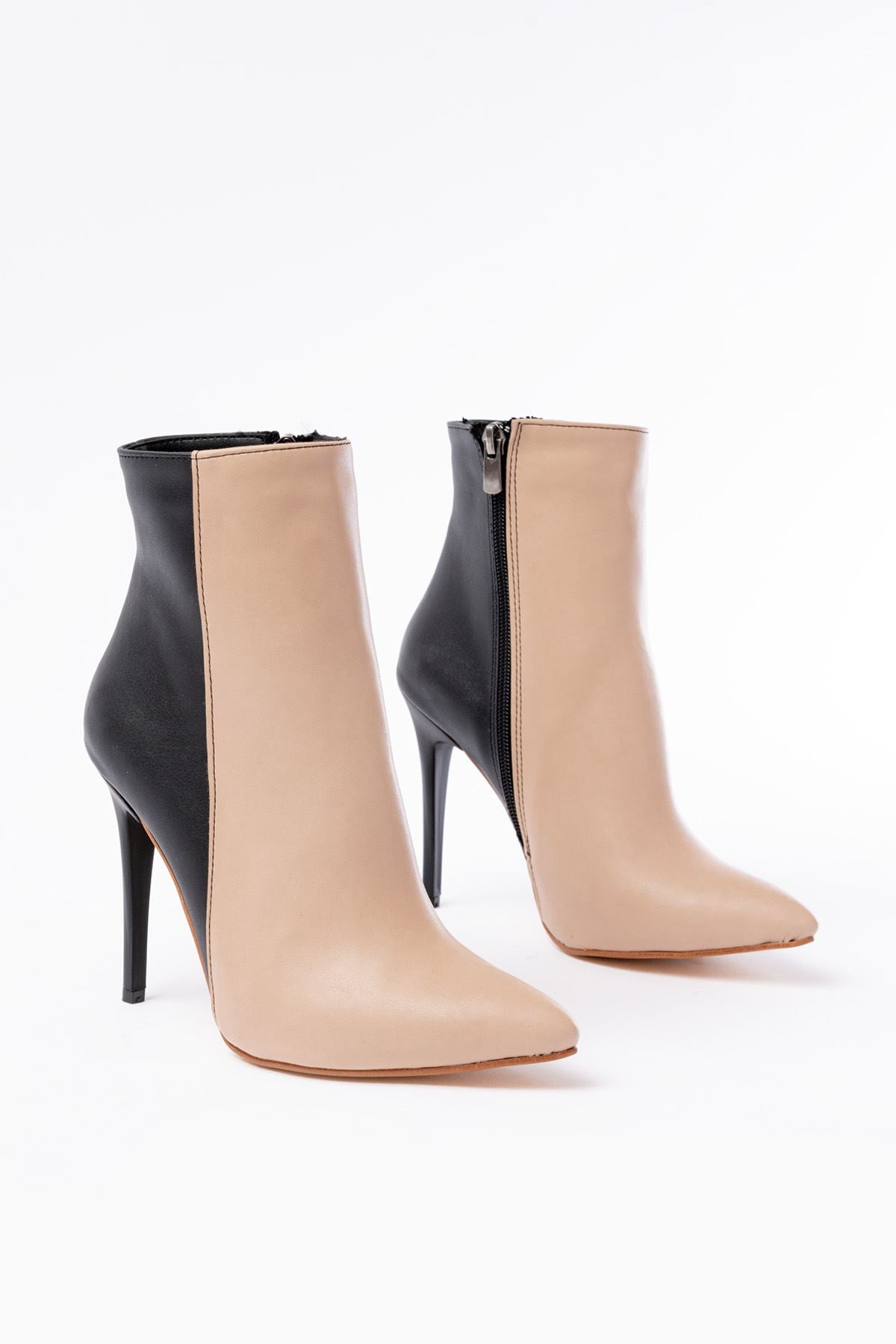 Ayakkabı Aşkı Nut Yüksek İnce Topuklu Fermuarlı Kadın Bot