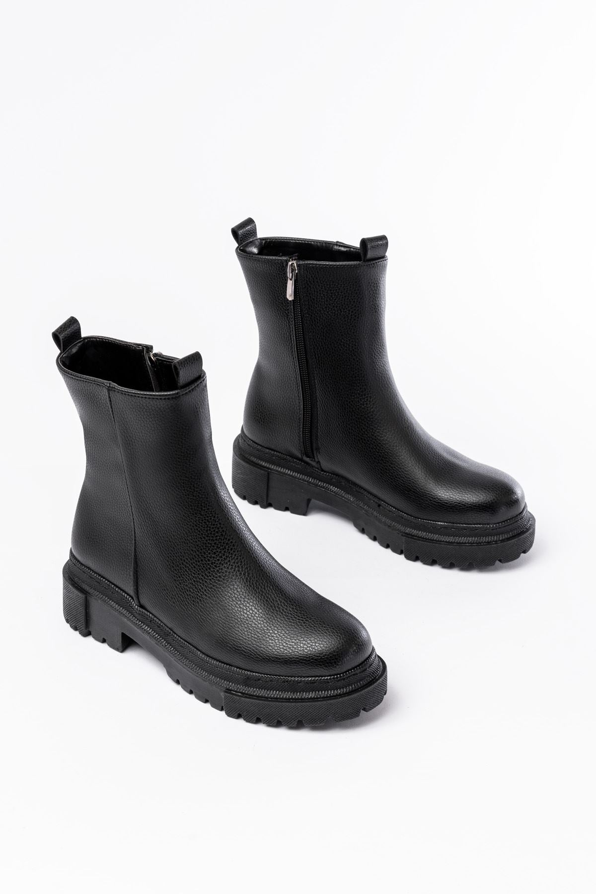 Ayakkabı Aşkı Siyah Luna Fermuarlı Günlük Kadın Bot