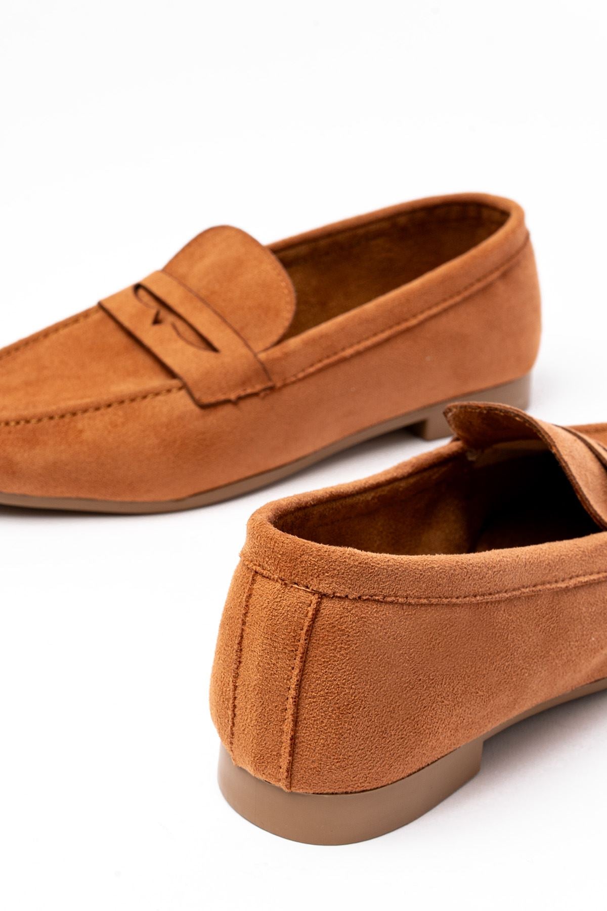 Ayakkabı Aşkı 302 Taba Süet Günlük Kadın Babet