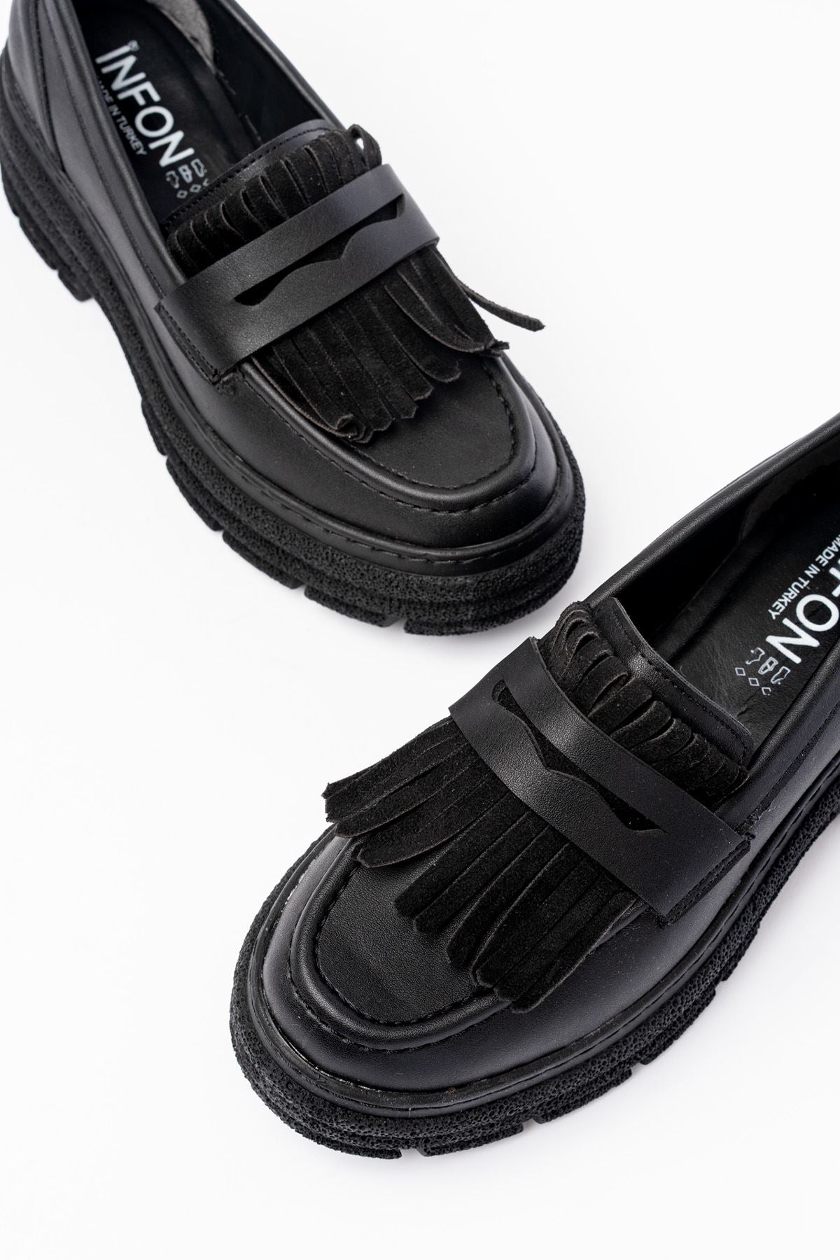 Ayakkabı Aşkı Siyah Günlük Yüksek Tabanlı Loafer Ayakkabı