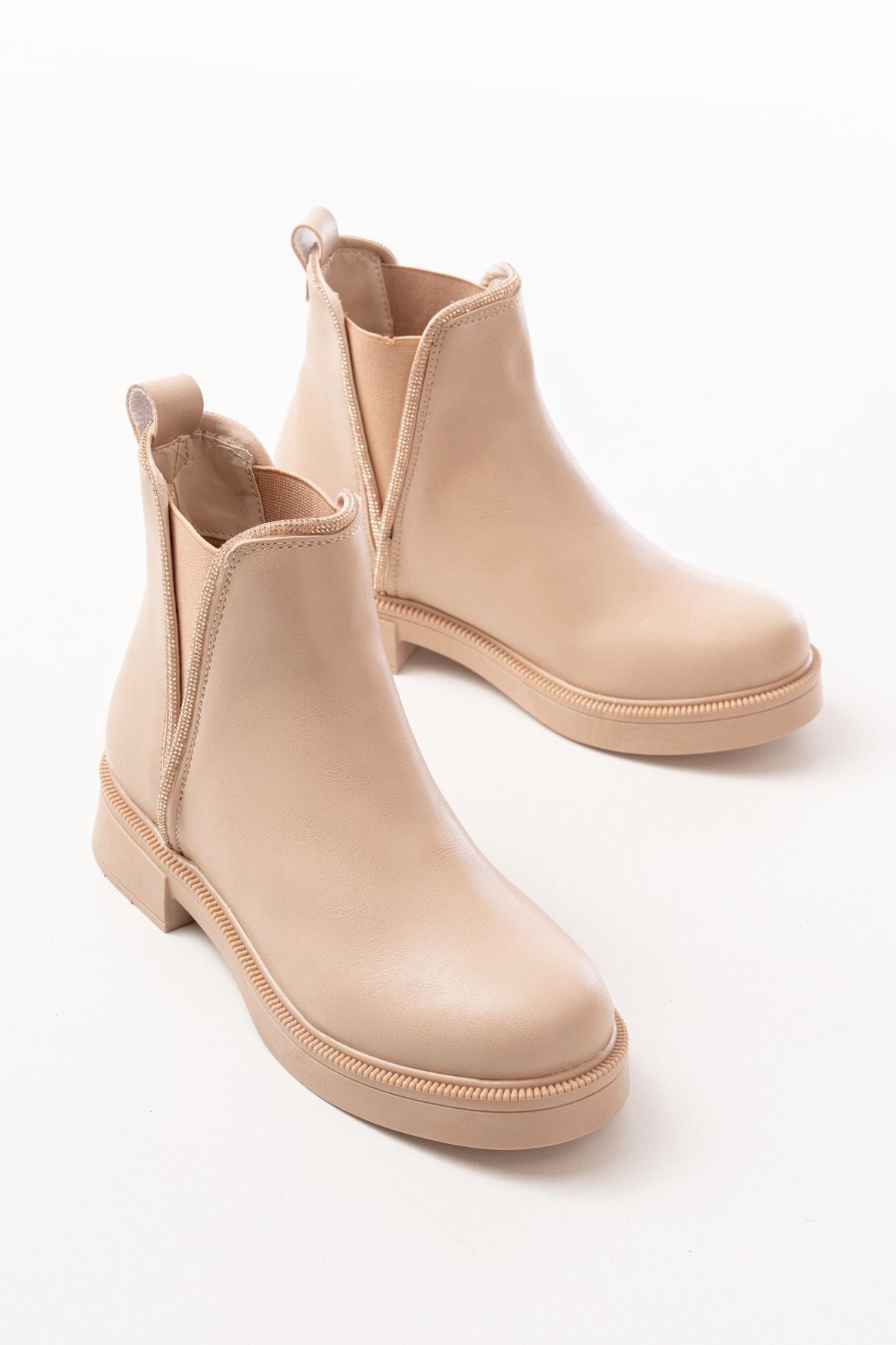 Ayakkabı Aşkı Nut Taş Aksesuarlı Lastikli Günlük Kadın Bot