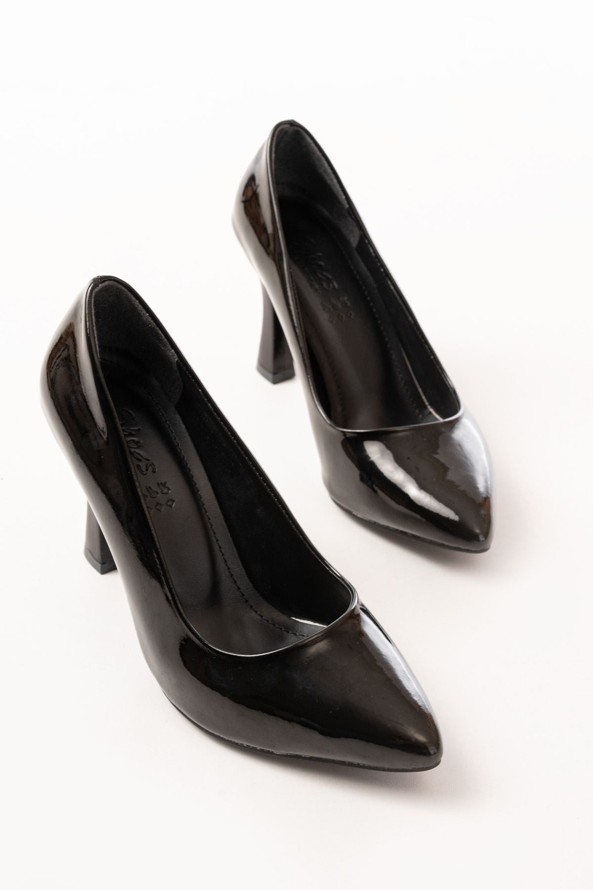 Ayakkabı Aşkı Siyah Rugan Günlük 9 cm Topuklu Bayan Stiletto Ayakkabı