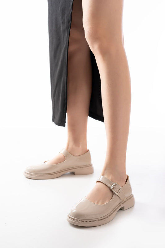 YSN-4444 Bej Rugan Günlük Bayan Ayakkabı - Bej