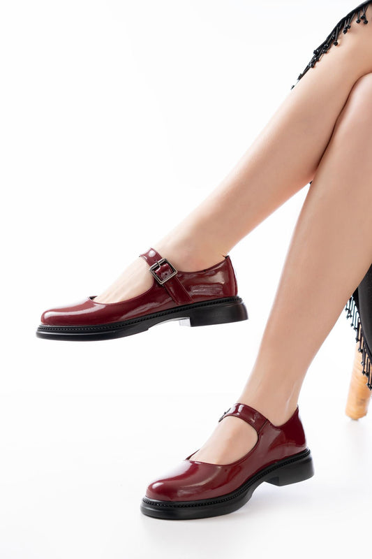 Ayakkabı Aşkı Bordo Rugan Günlük Bayan Ayakkabı