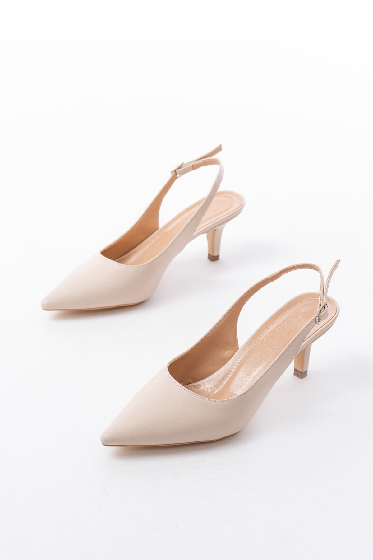 Ayakkabı Aşkı Bej Günlük 7 cm Topuklu Kadın Ayakkabı