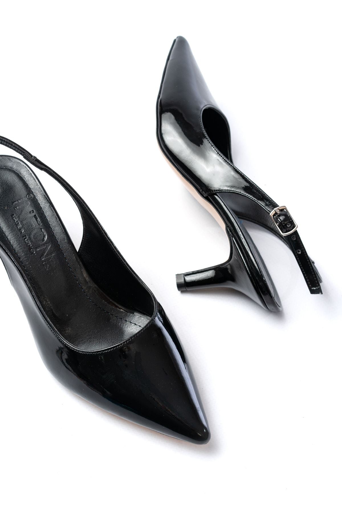 Ayakkabı Aşkı Siyah Rugan Günlük 7 cm Topuklu Kadın Ayakkabı