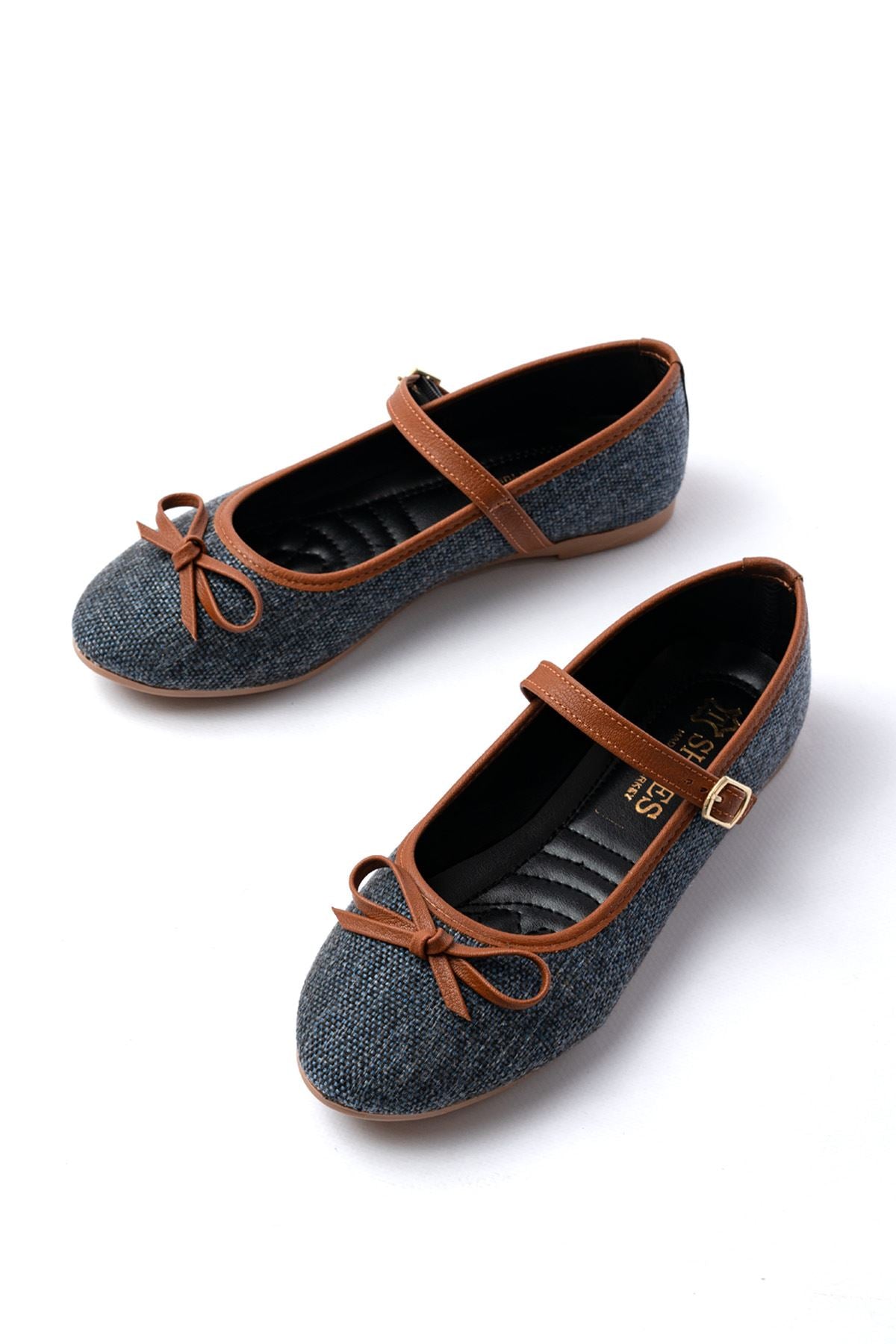 Ayakkabı Aşkı 6321 Laci Keten Günlük Baret Tokalı Bayan Babet