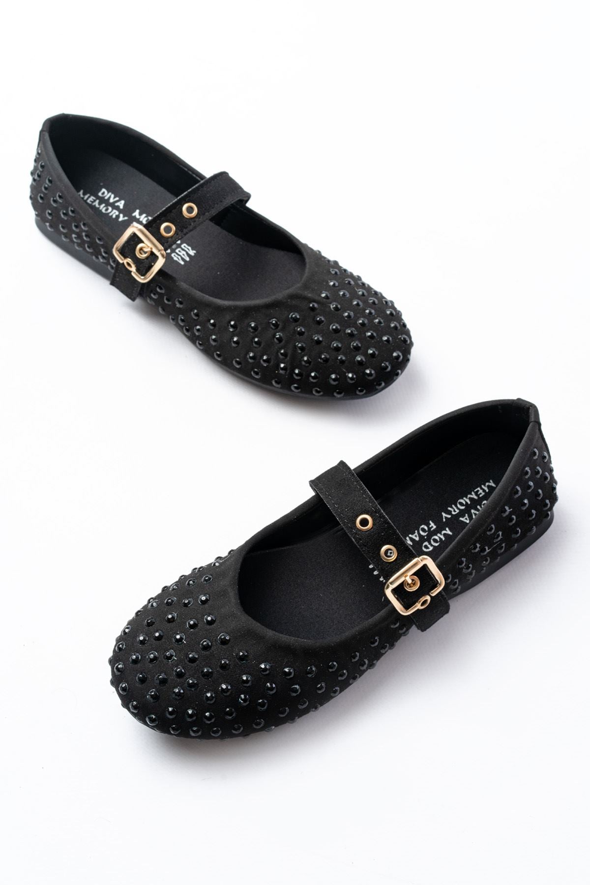 Ayakkabı Aşkı Siyah Troklu Baret Tokalı Günlük Kadın Babet