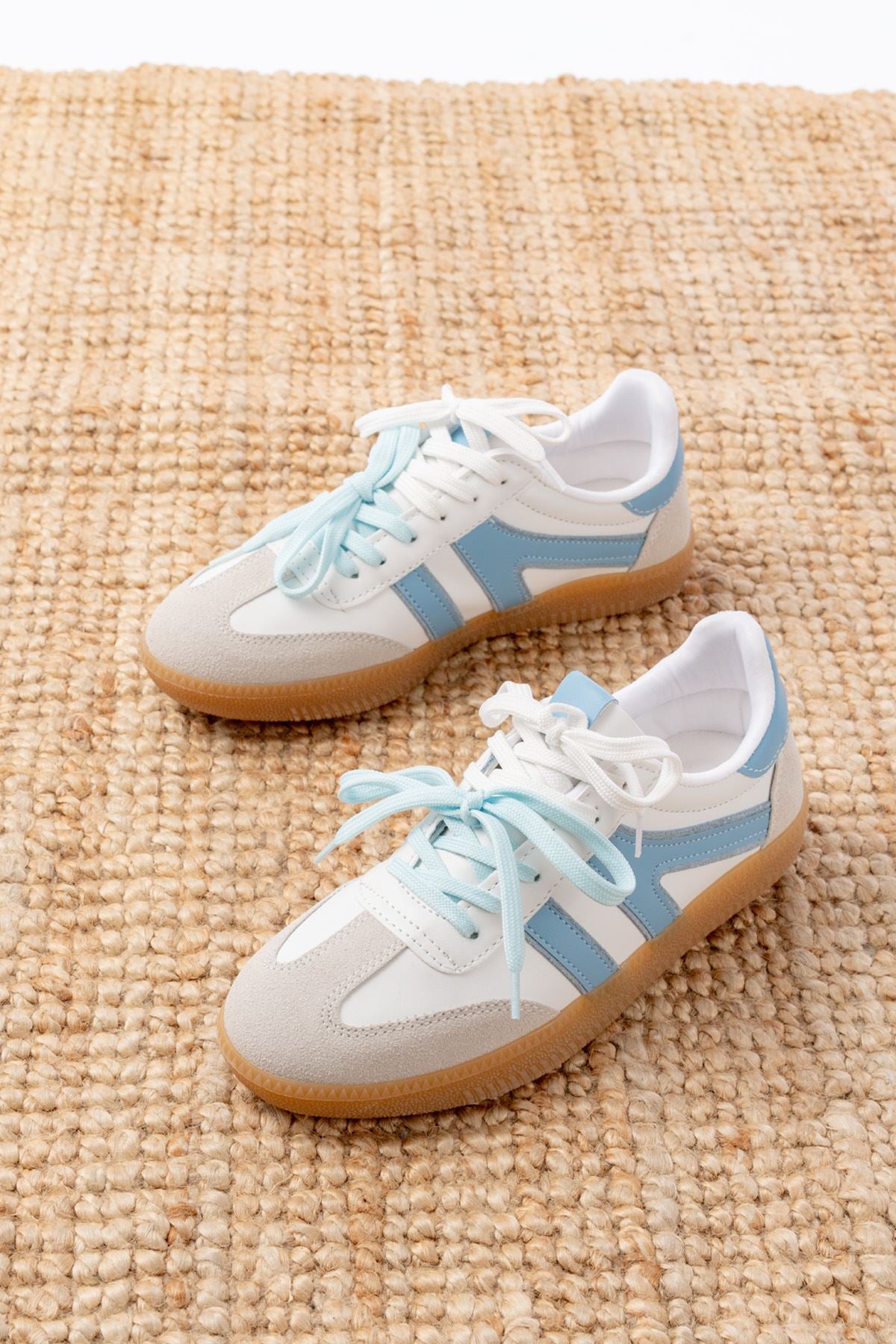 Ayakkabı Aşkı Mavi Garni Bağcıklı Termo Taban Günlük Kadın Spor