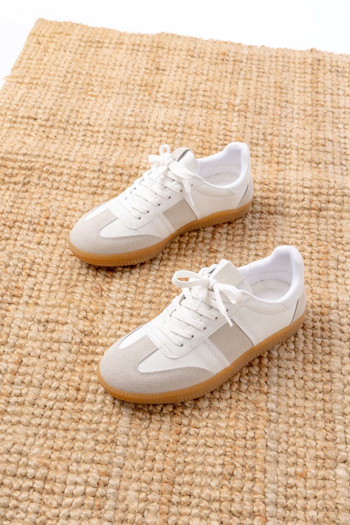 Ayakkabı Aşkı Beyaz Garni Bağcıklı Termo Taban Günlük Kadın Spor