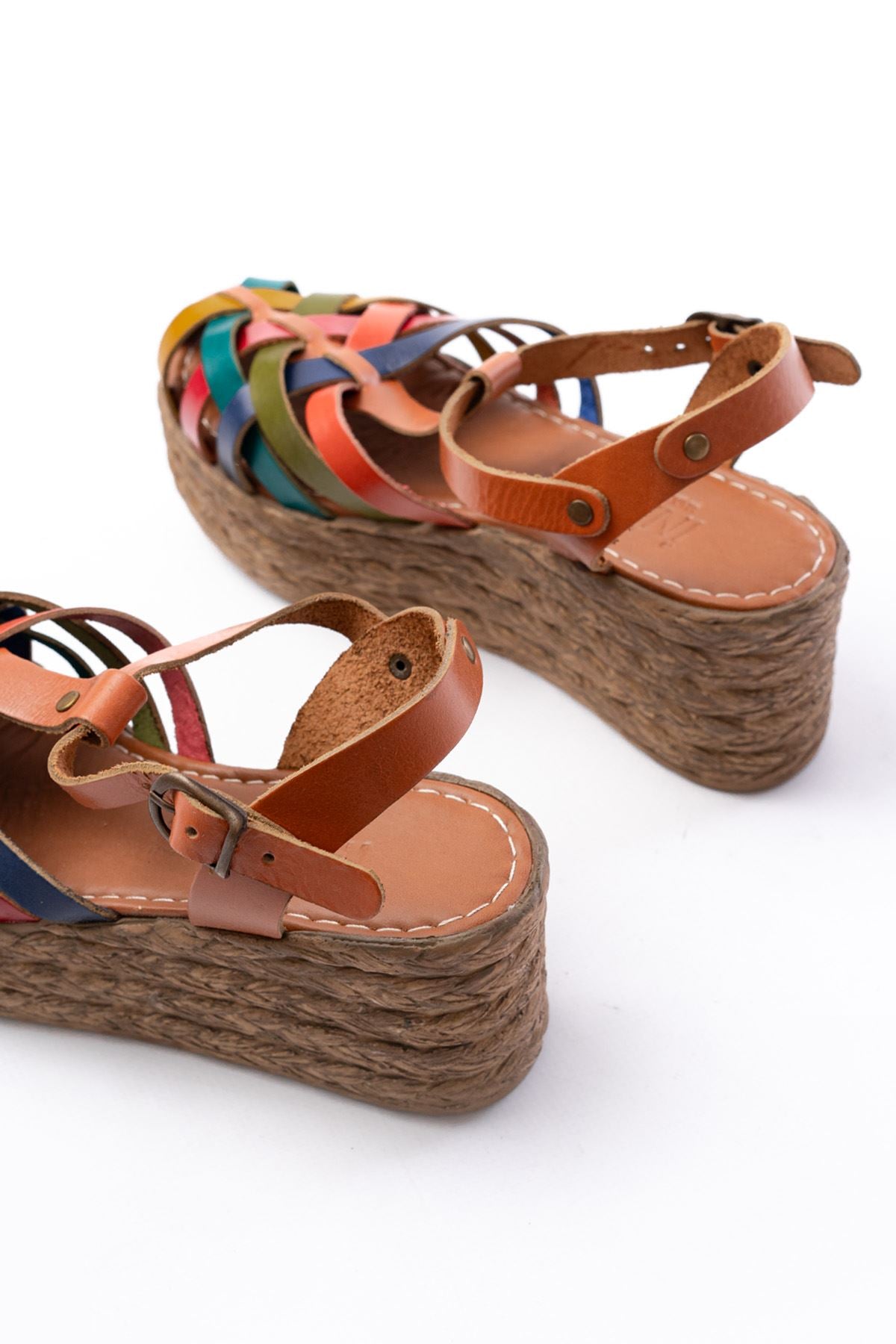 Ayakkabı Aşkı Taba Multi Ortopedik Hakiki Deri Dolgu Kadın Sandalet