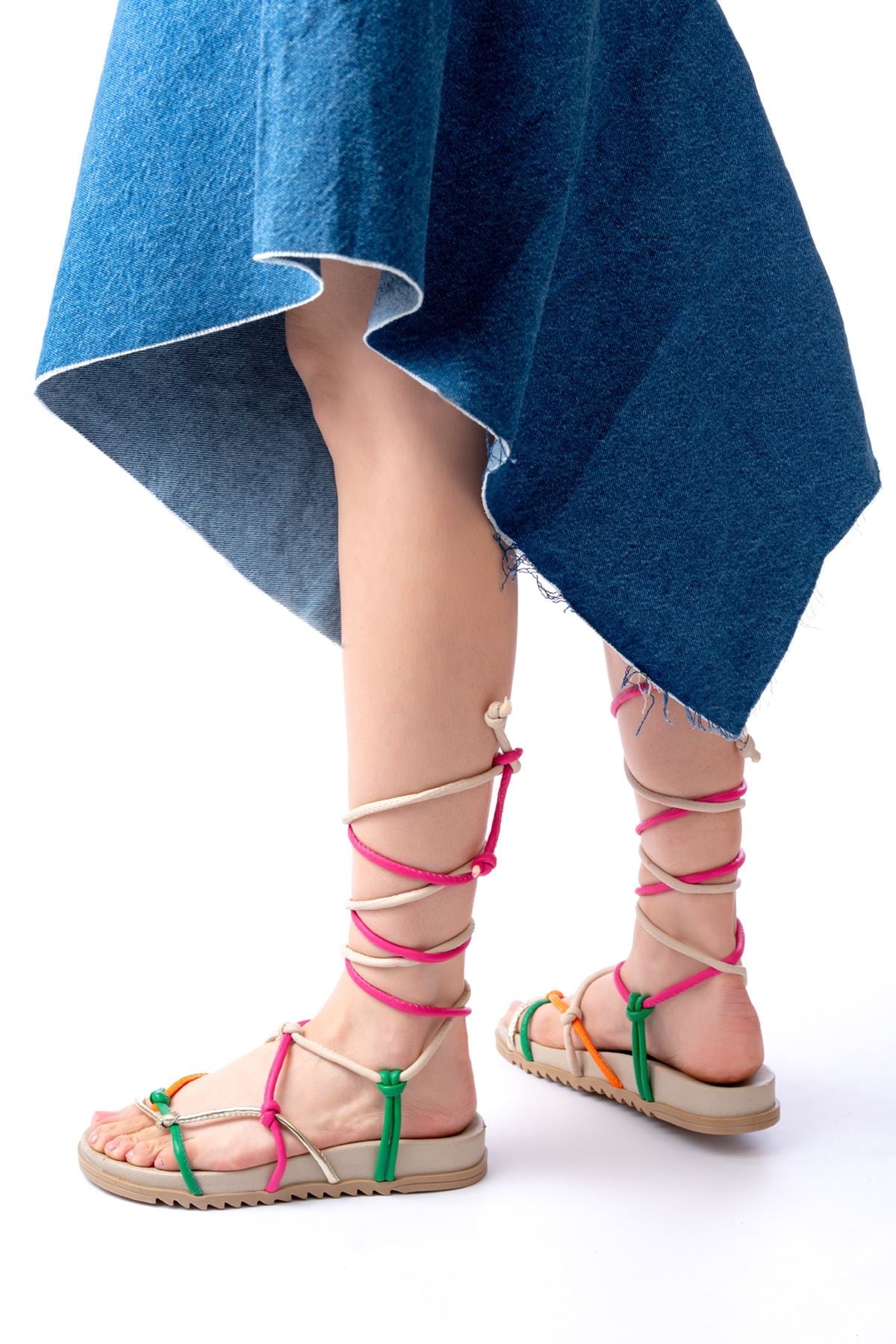 Ayakkabı Aşkı Multi Bilekten Bağcıklı Kadın Sandalet