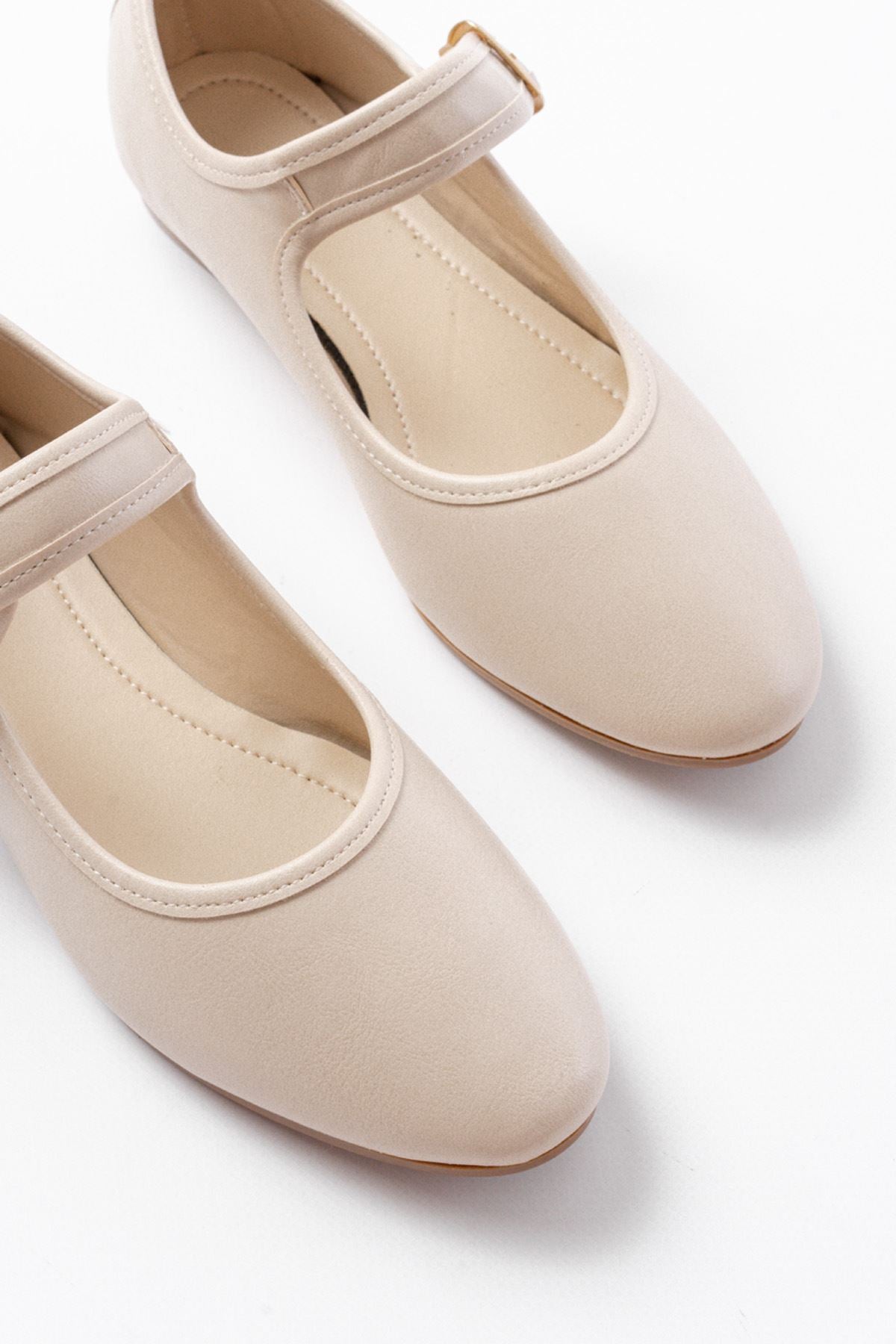 Ayakkabı Aşkı 2606 Bej Baretli Günlük Bayan Ayakkabı