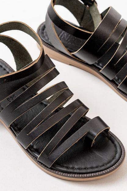 Ayakkabı Aşkı Siyah Ortopedik Hakiki Deri Kadın Sandalet