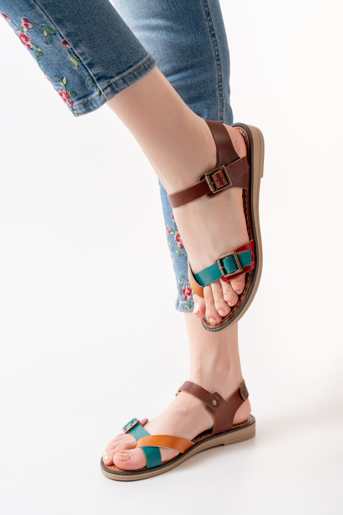 Ayakkabı Aşkı Multi Ortopedik Hakiki Deri Kadın Sandalet