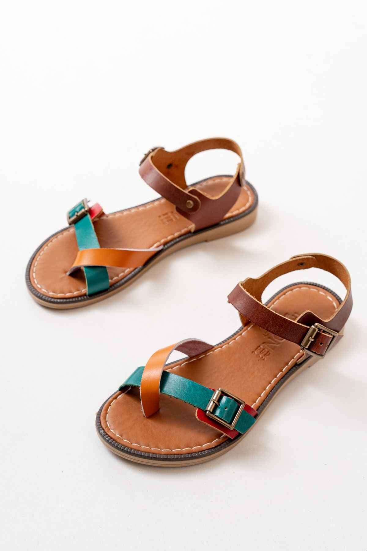 Ayakkabı Aşkı 205-091 Multi Ortopedik Hakiki Deri Kadın Sandalet