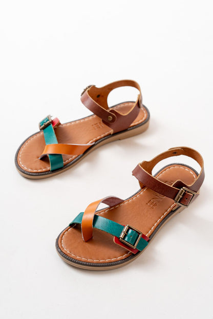 Ayakkabı Aşkı Multi Ortopedik Hakiki Deri Kadın Sandalet