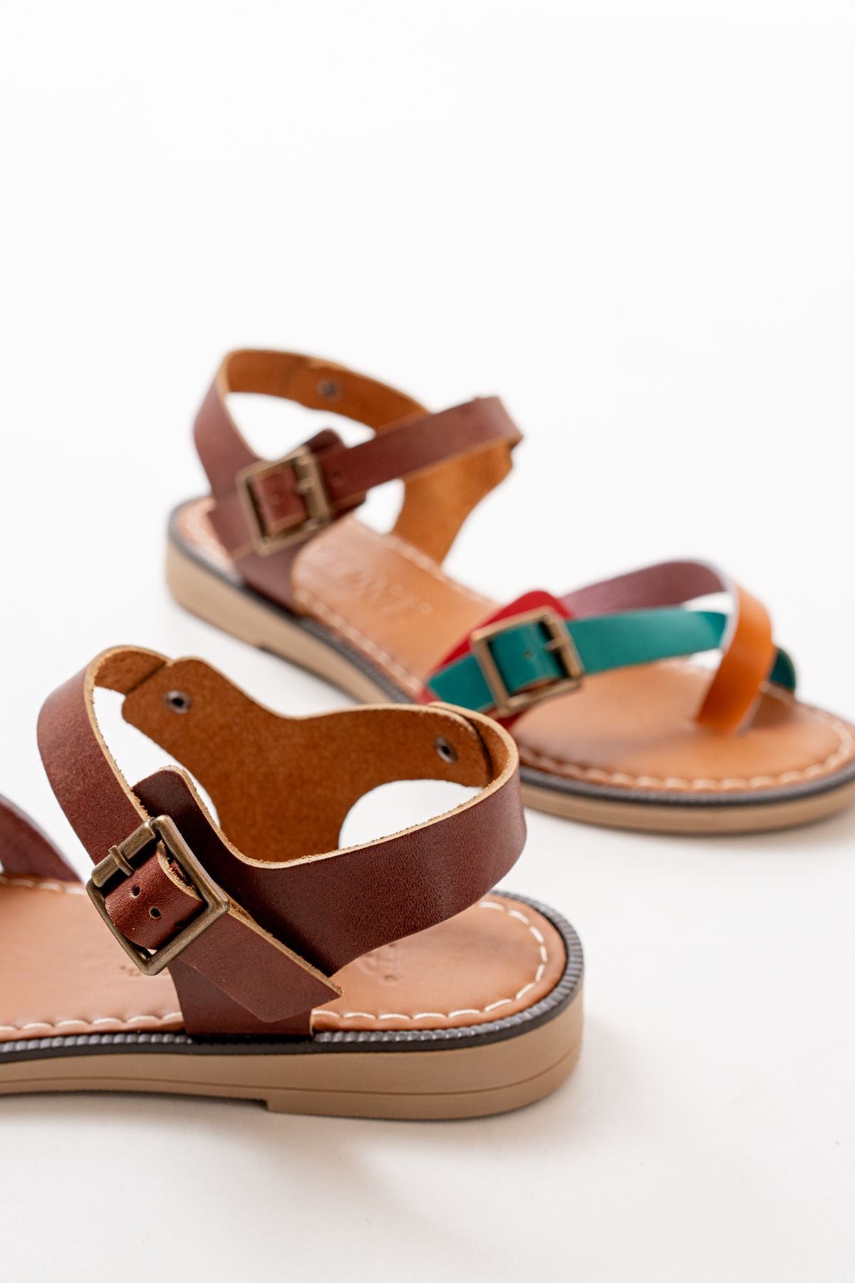 Ayakkabı Aşkı Multi Ortopedik Hakiki Deri Kadın Sandalet