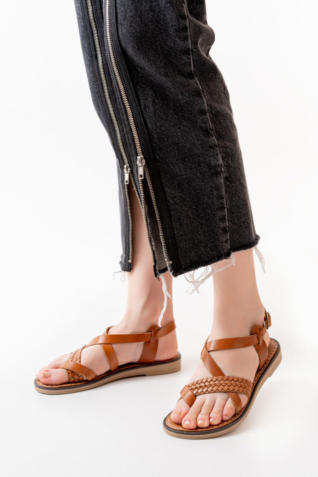 Ayakkabı Aşkı Taba Ortopedik Hakiki Deri Kadın Sandalet