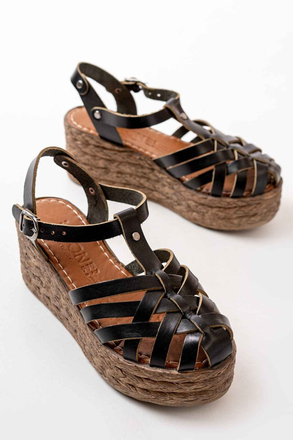 Ayakkabı Aşkı 684-02 Siyah Ortopedik Hakiki Deri Dolgu Kadın Sandalet