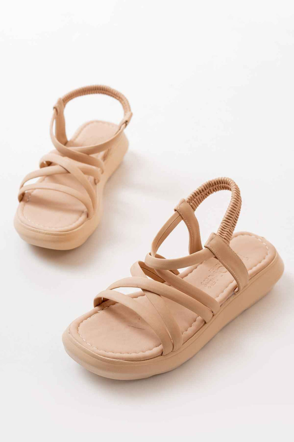 Ayakkabı Aşkı 841-841 Nut Lastikli Günlük Kadın Sandalet