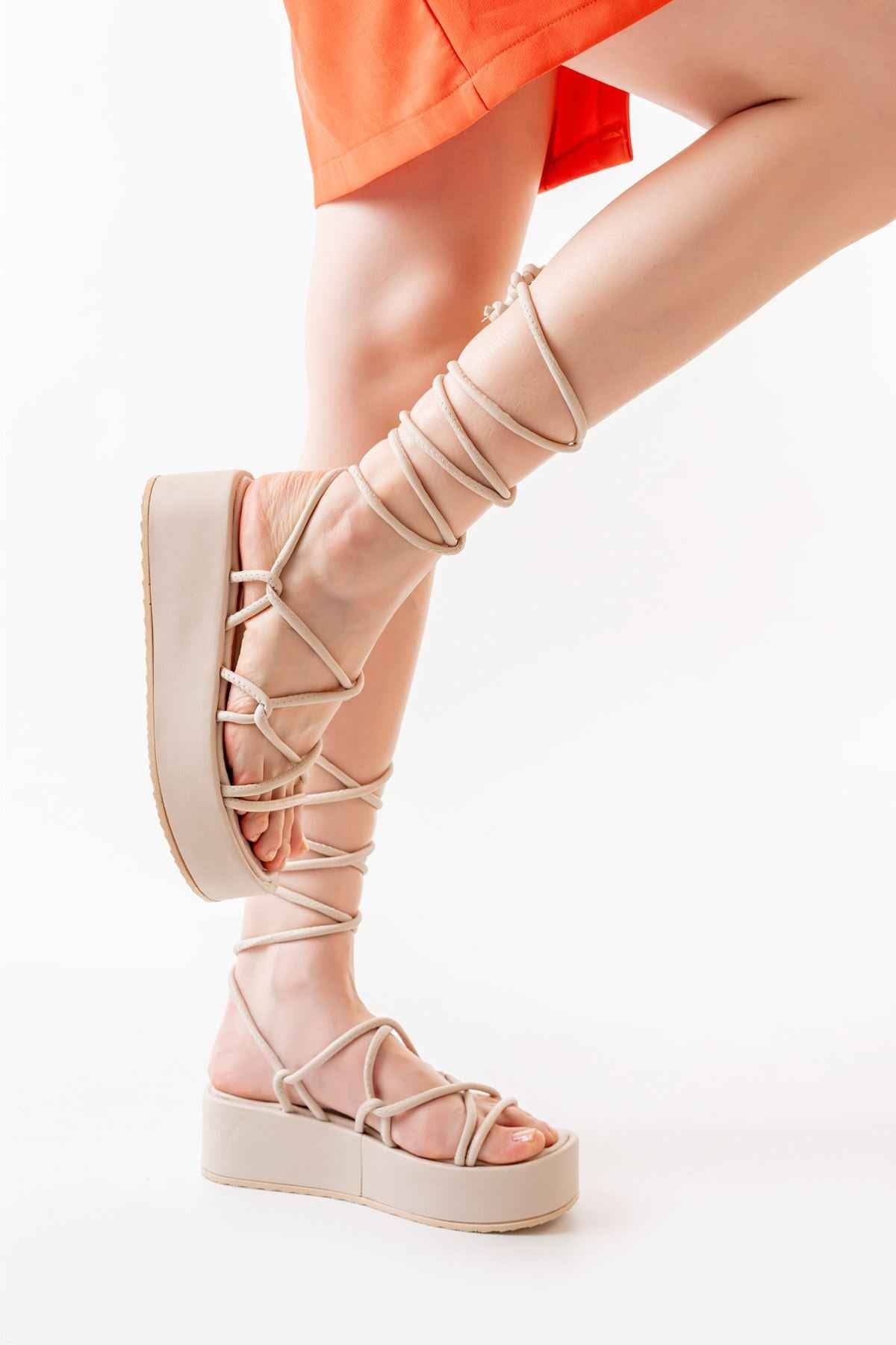 Ayakkabı Aşkı 861-1021 Nut Dolgu Kadın Sandalet