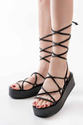 Ayakkabı Aşkı 861-1021 Siyah Dolgu Kadın Sandalet