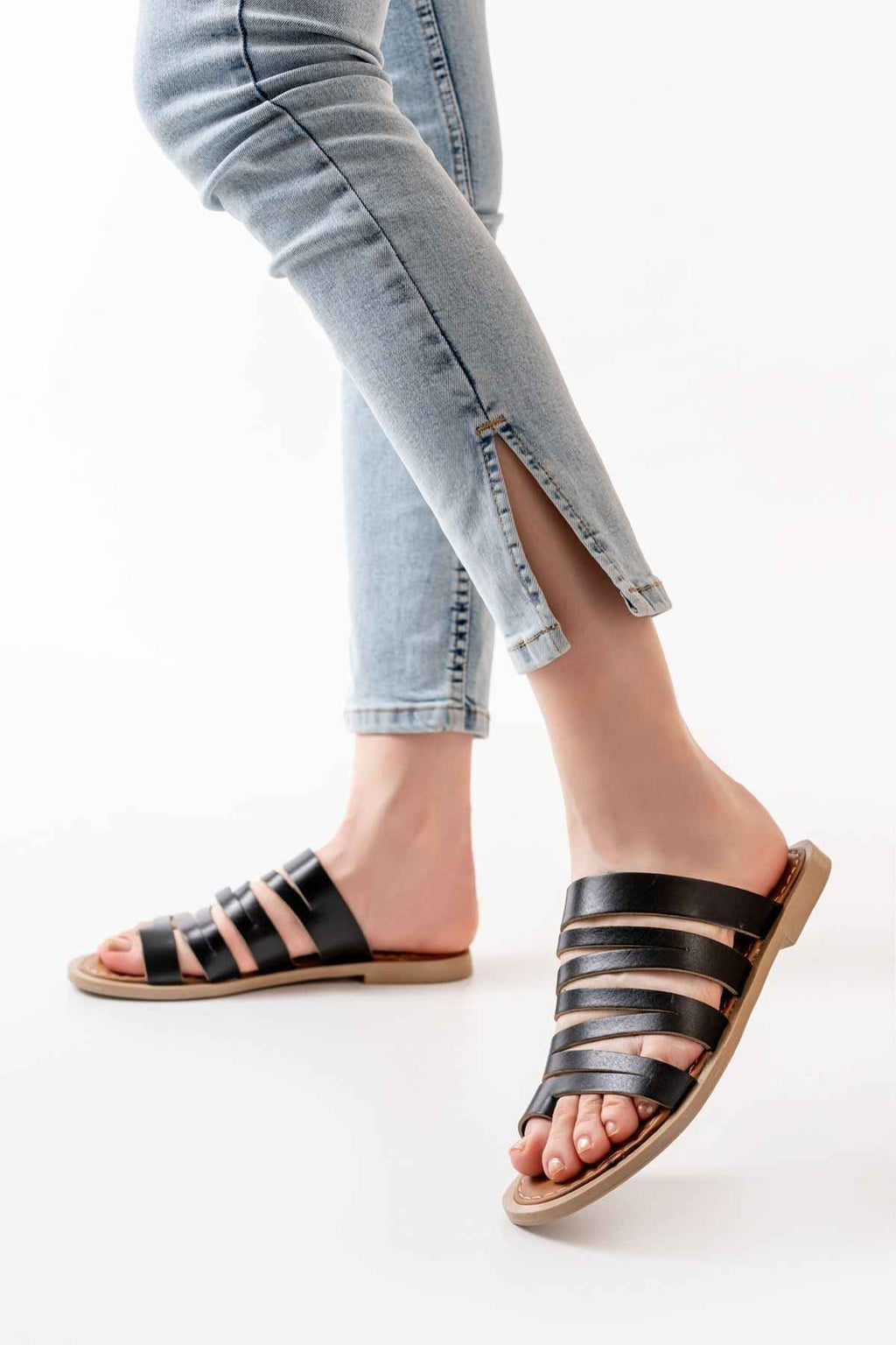 Ayakkabı Aşkı 169-082 Siyah Ortopedik Hakiki Deri Kadın Terlik