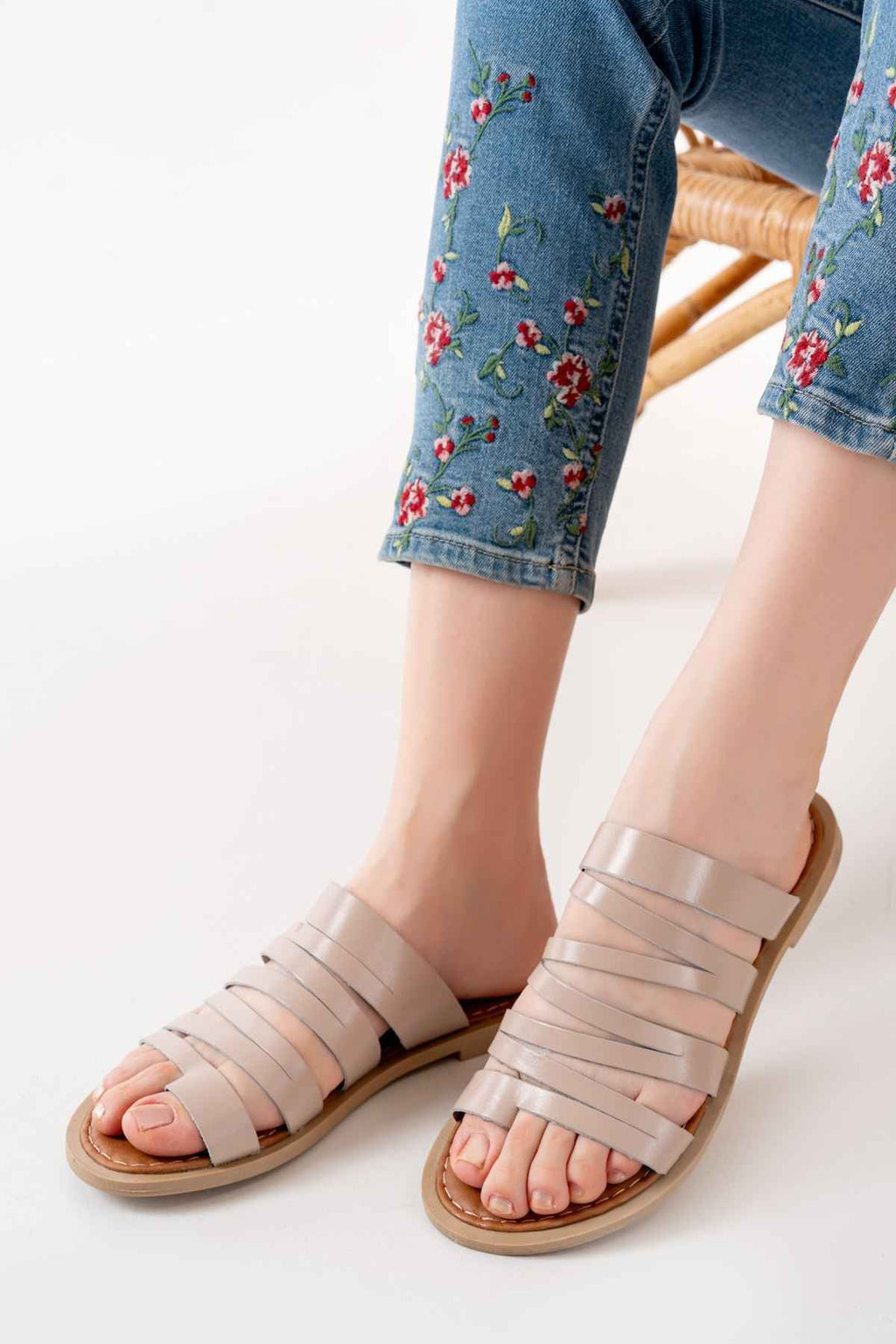 Ayakkabı Aşkı 169-082 Nut Ortopedik Hakiki Deri Kadın Terlik