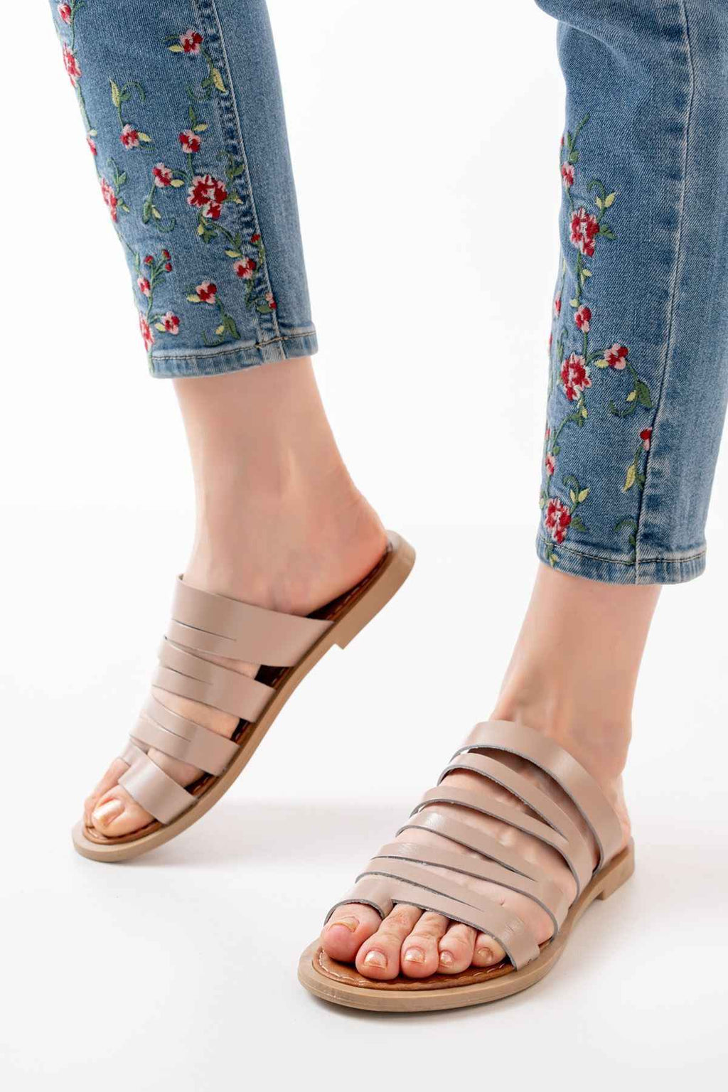 Ayakkabı Aşkı 169-082 Nut Ortopedik Hakiki Deri Kadın Terlik