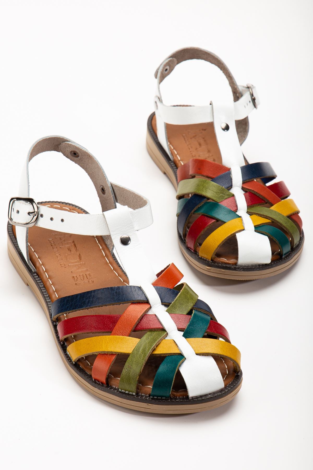Ayakkabı Aşkı Beyaz Multi Ortopedik Hakiki Deri Kadın Sandalet - Ayakkabı Aşkı