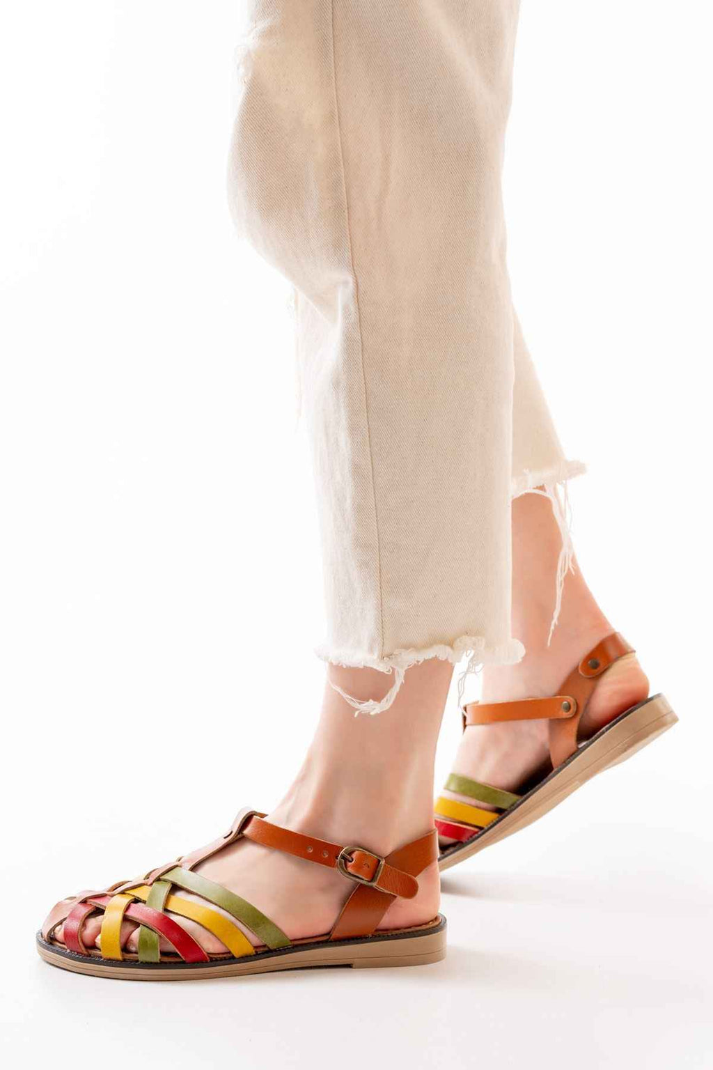 Ayakkabı Aşkı 205-02 Multi Ortopedik Hakiki Deri Kadın Sandalet