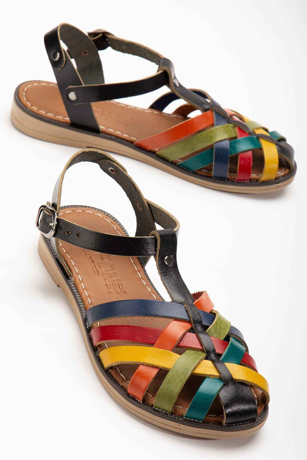 Ayakkabı Aşkı 205-02 Siyah Multi Ortopedik Hakiki Deri Kadın Sandalet