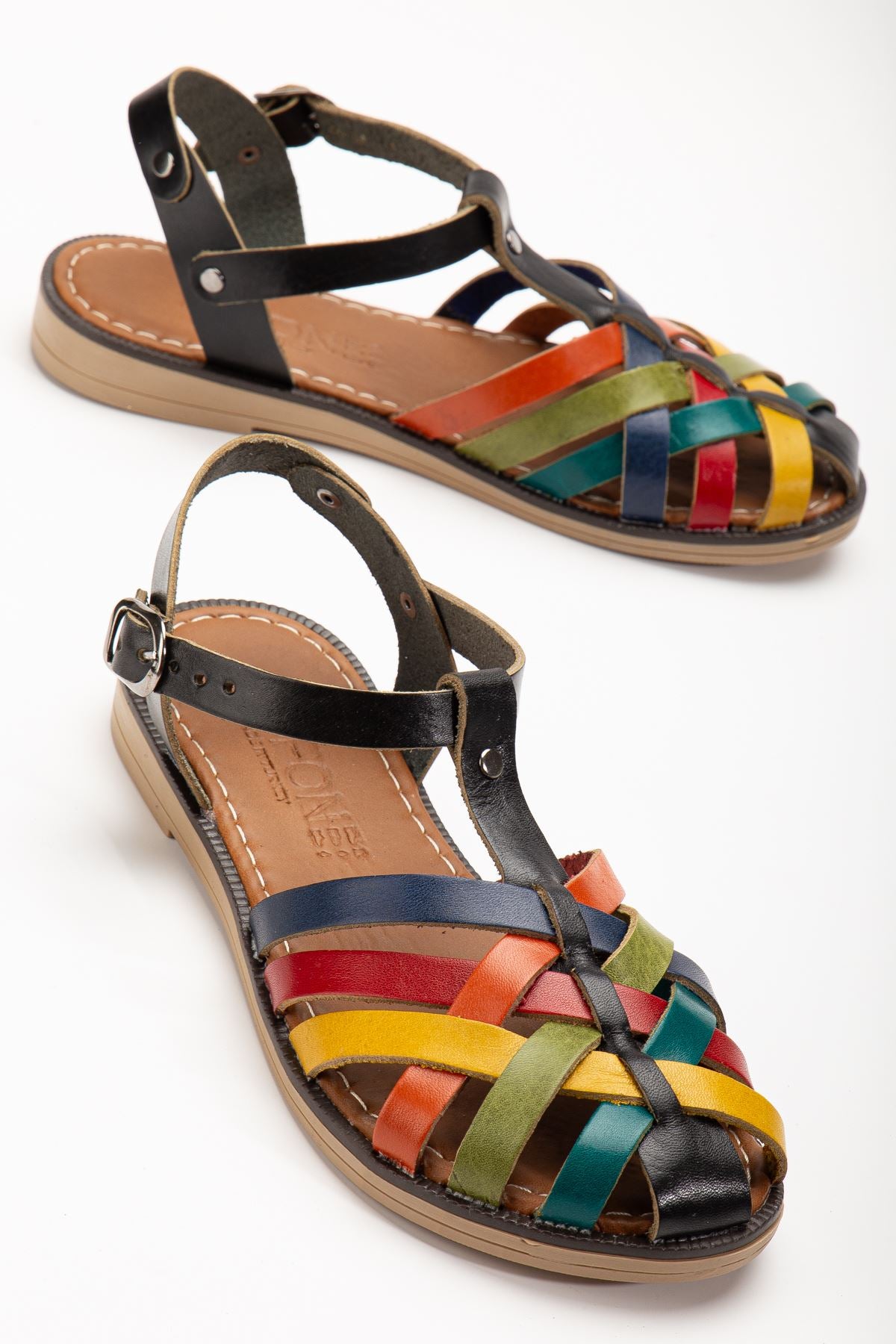 Ayakkabı Aşkı Siyah Multi Ortopedik Hakiki Deri Kadın Sandalet