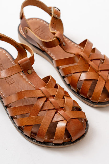 Ayakkabı Aşkı Taba Ortopedik Hakiki Deri Kadın Sandalet