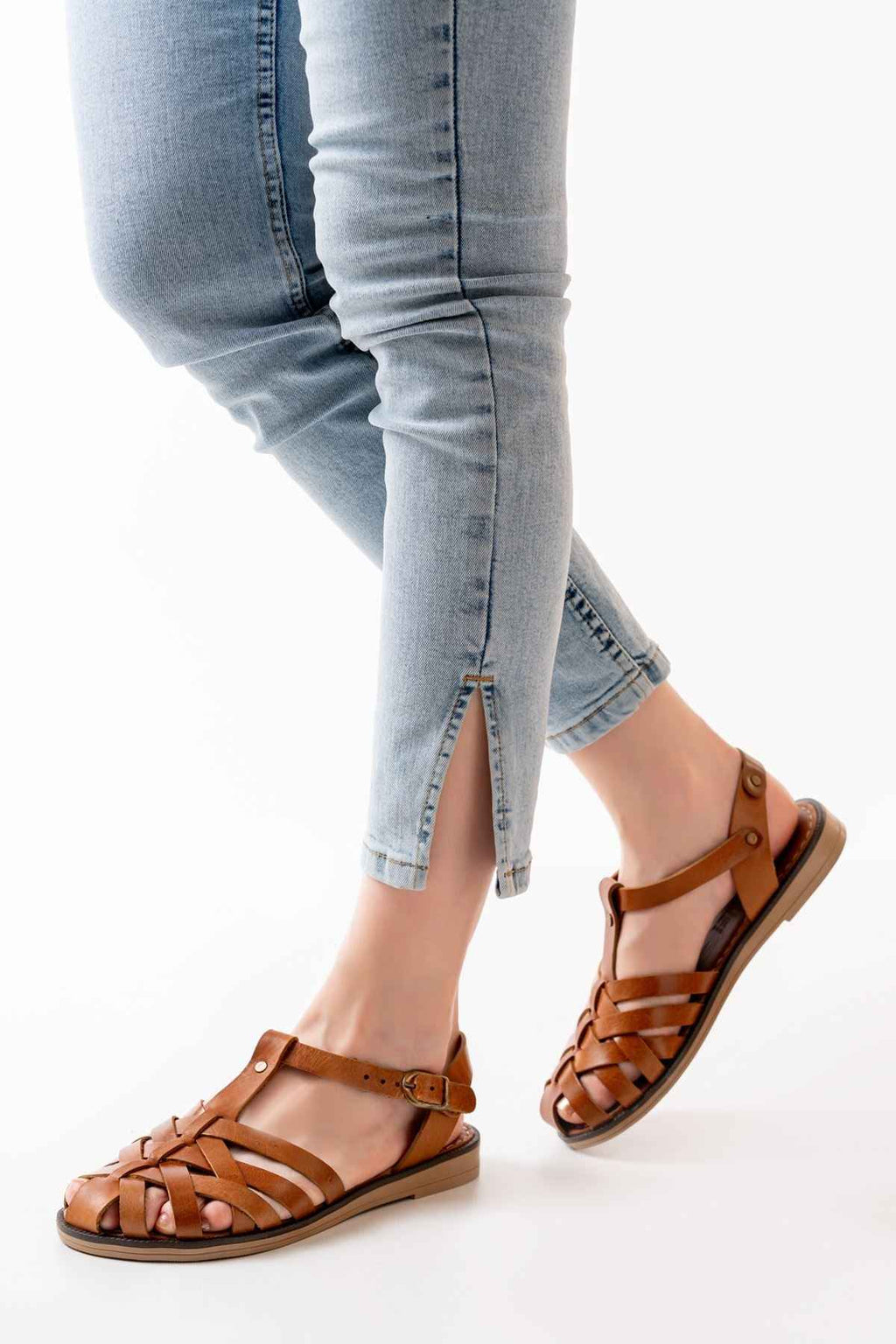 Ayakkabı Aşkı 205-02 Taba Ortopedik Hakiki Deri Kadın Sandalet