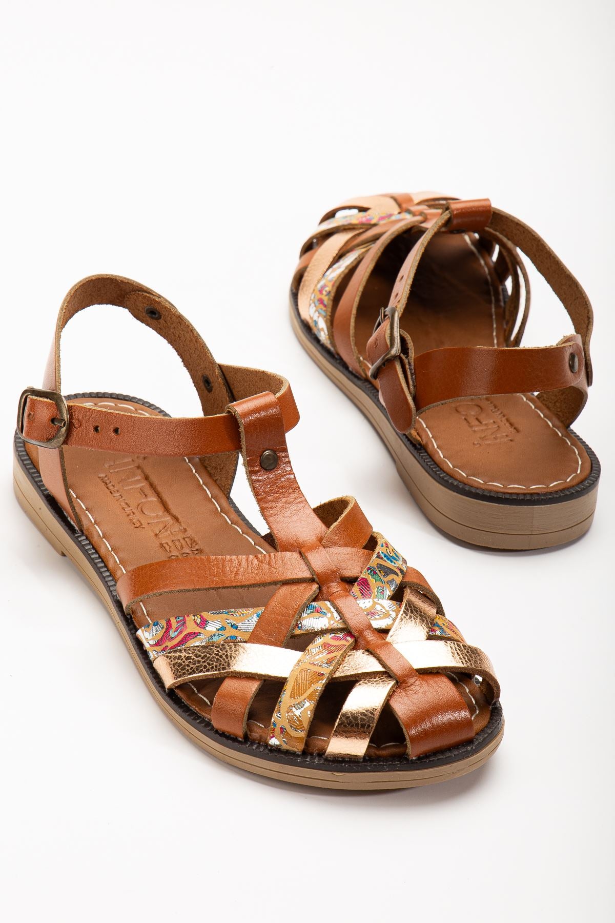 Ayakkabı Aşkı Taba Garni Ortopedik Hakiki Deri Kadın Sandalet