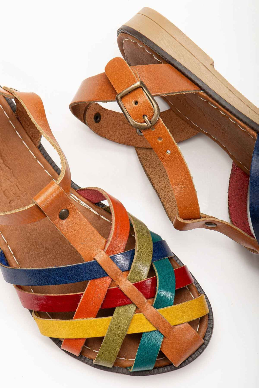 Ayakkabı Aşkı 205-02 Taba Multi Ortopedik Hakiki Deri Kadın Sandalet