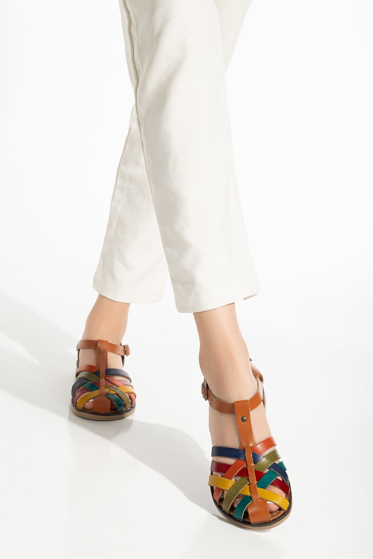 Ayakkabı Aşkı Taba Multi Ortopedik Hakiki Deri Kadın Sandalet