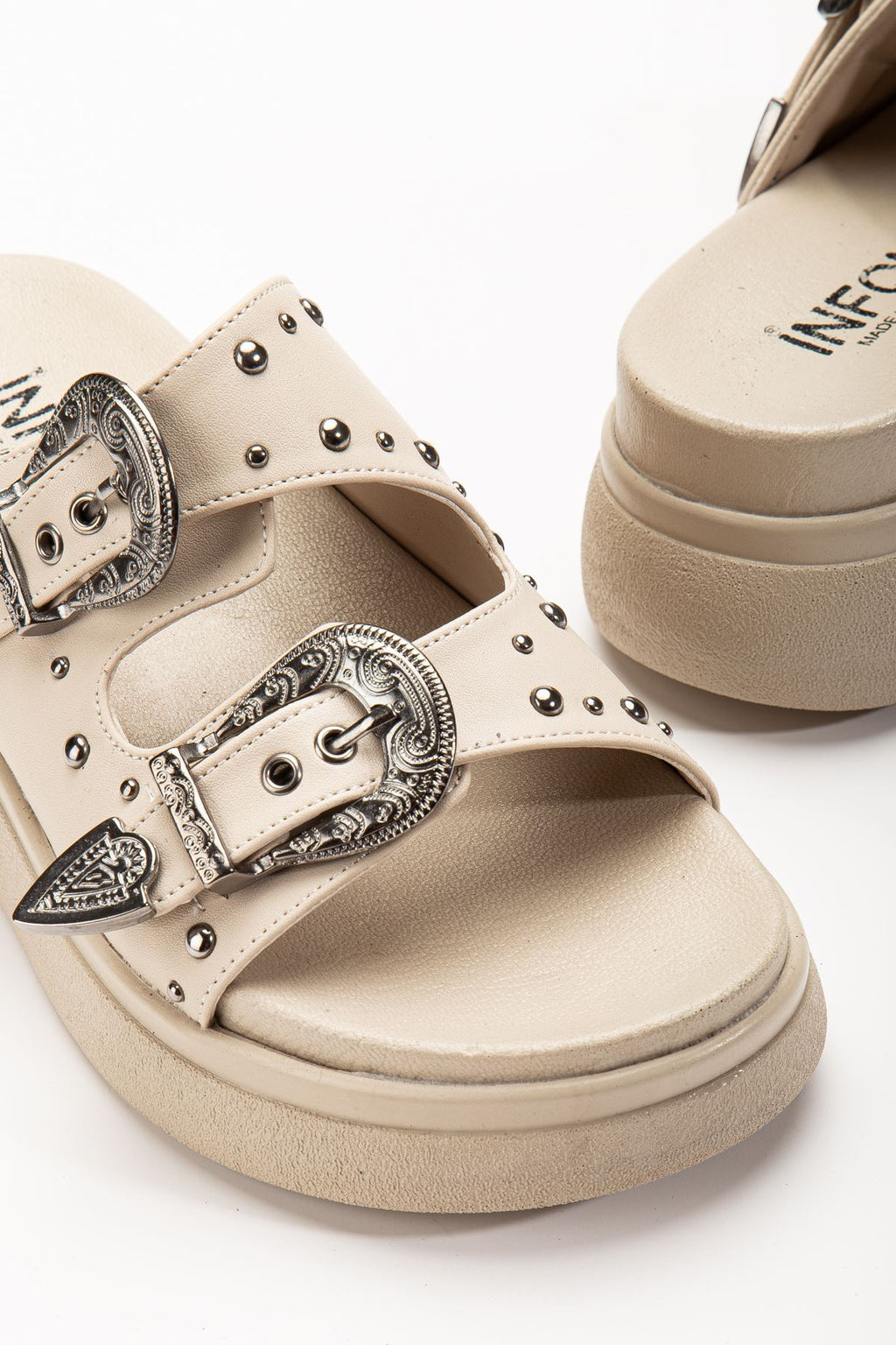 Ayakkabı Aşkı Bej Dolgu Topuk Kadın Sandalet - Ayakkabı Aşkı