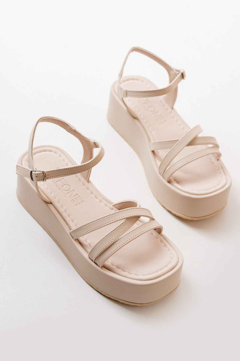 Ayakkabı Aşkı 861-1016 Bej Dolgu Kadın Sandalet