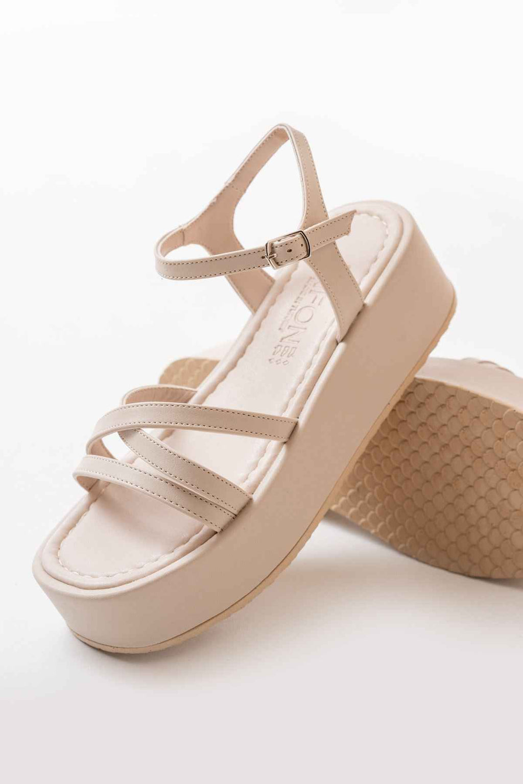 Ayakkabı Aşkı 861-1016 Bej Dolgu Kadın Sandalet