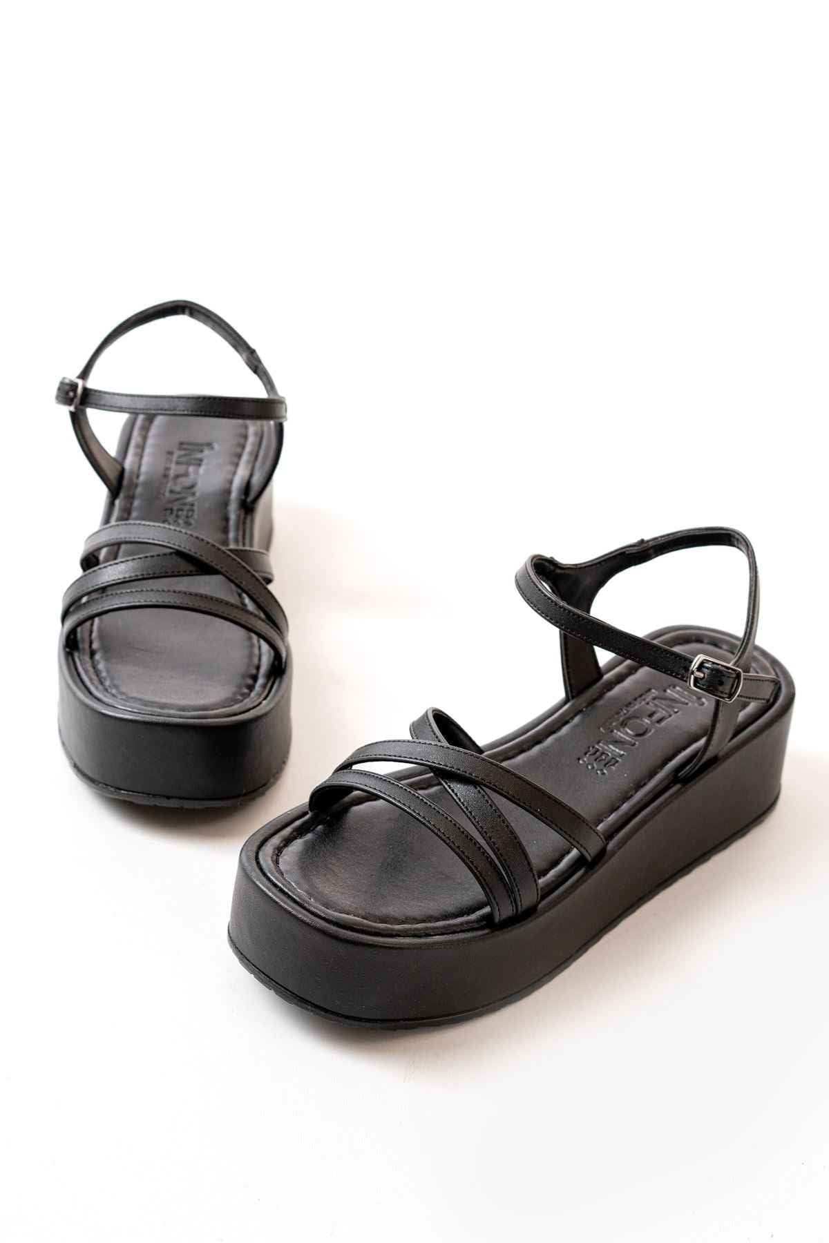 Ayakkabı Aşkı 861-1016 Siyah Dolgu Kadın Sandalet