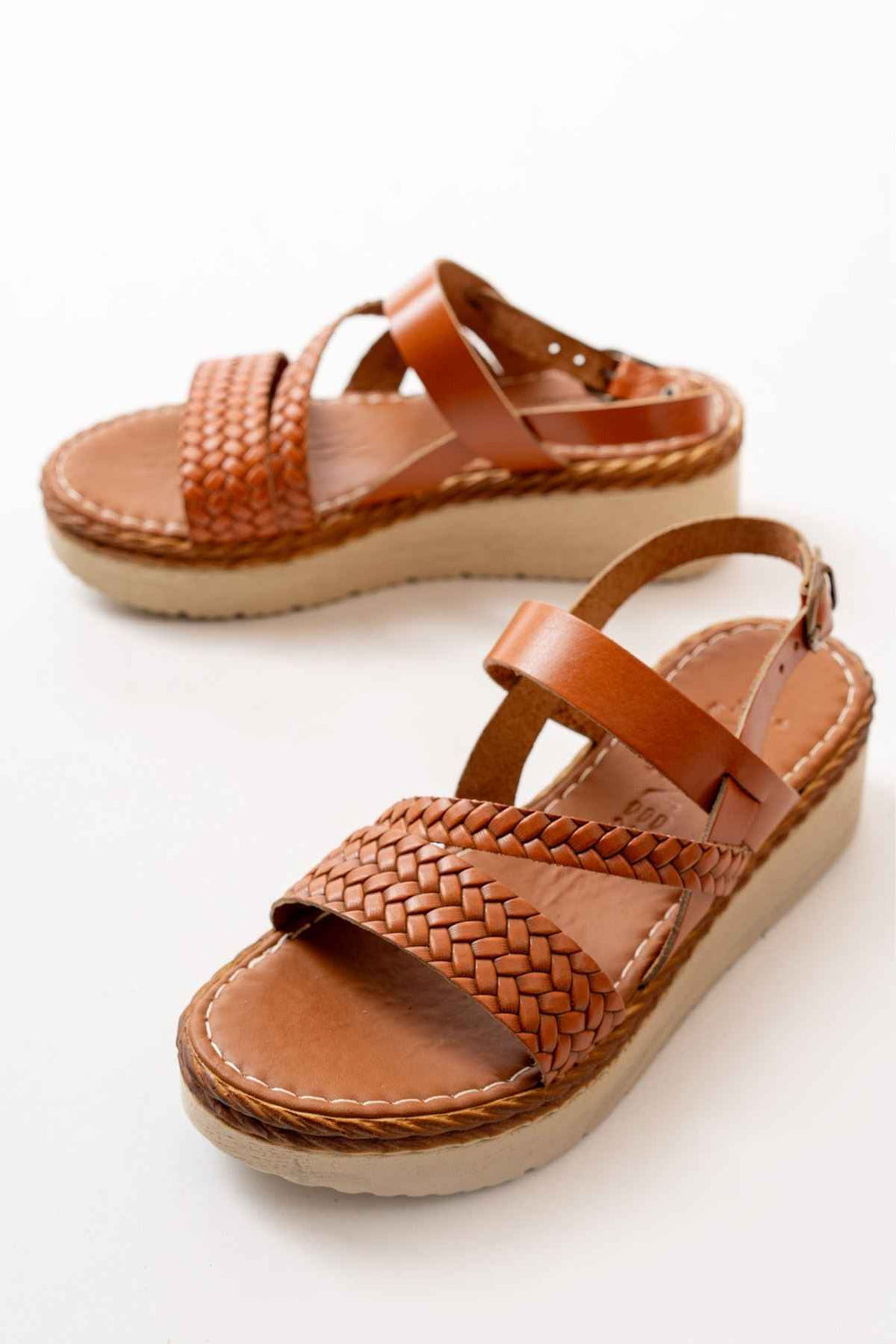 Ayakkabı Aşkı 730-152 Taba Ortopedik Hakiki Deri Dolgu Kadın Sandalet