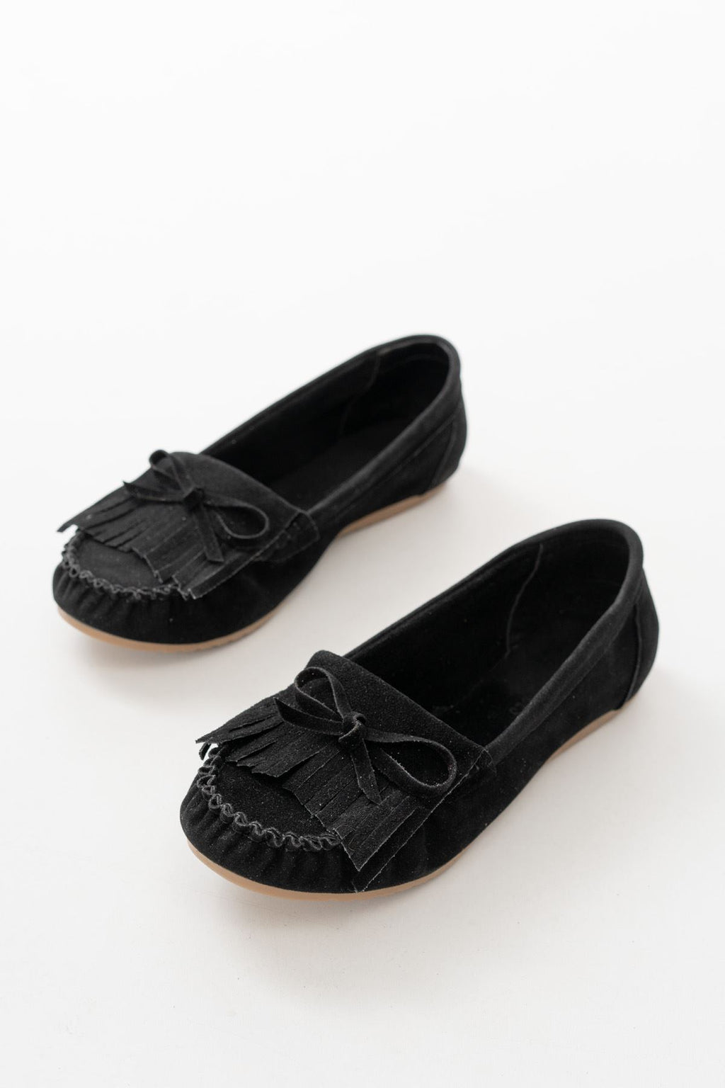 Ayakkabı Aşkı Siyah Süet Püsküllü Günlük Kadın Babet