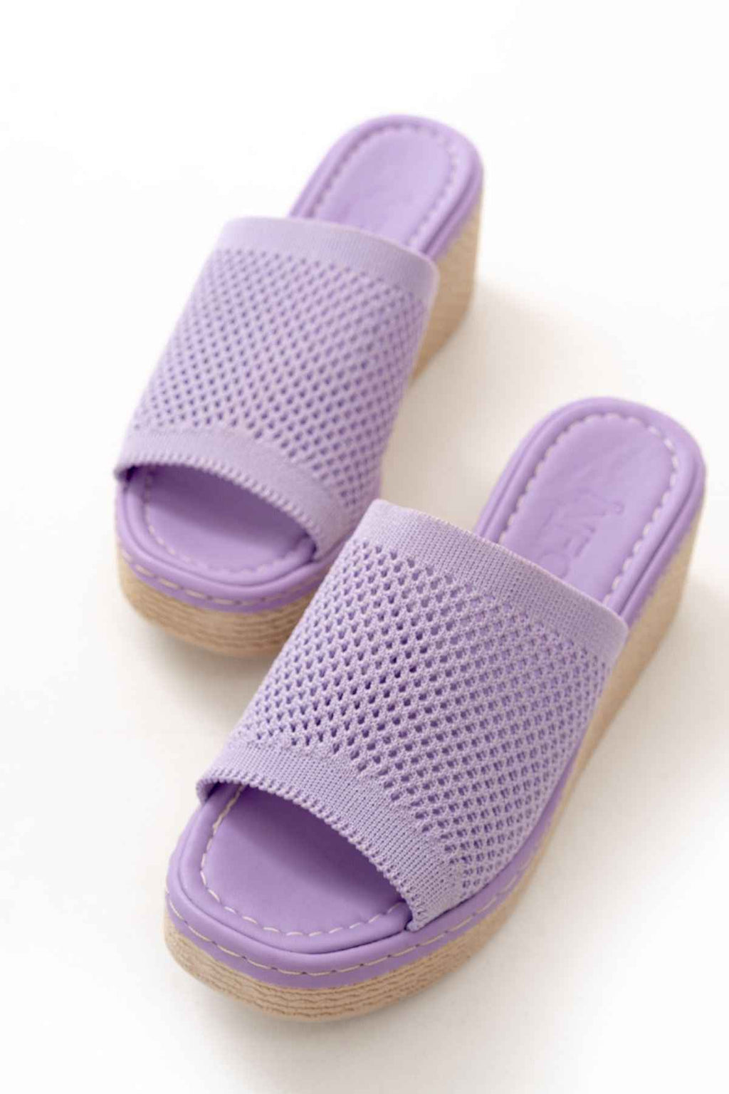 Ayakkabı Aşkı 232-460 Lila Triko Günlük Ortopedik Dolgu Topuk Kadın Terlik