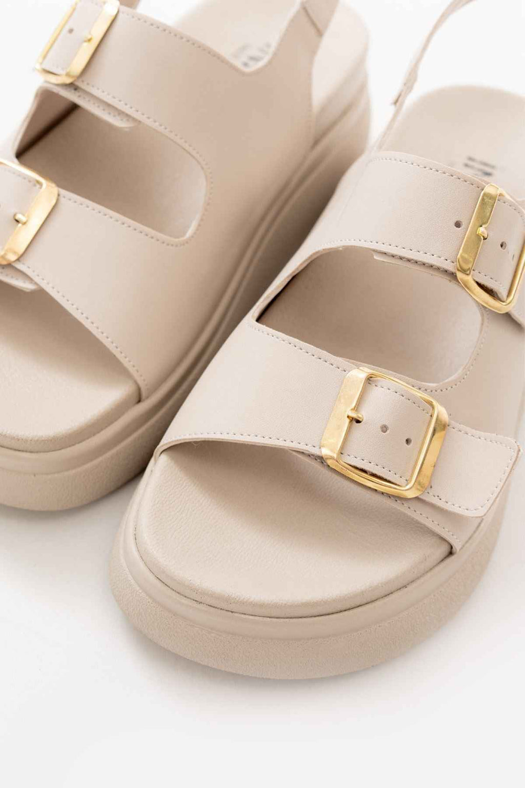 Ayakkabı Aşkı 24422-1185 Bej Dolgu Topuk Kadın Sandalet