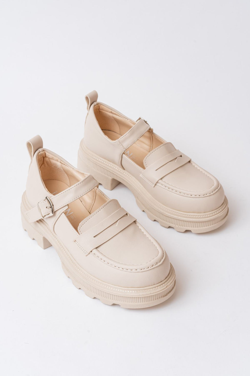 Ayakkabı Aşkı Bej Kadın Günlük Yüksek Tabanlı Loafer Ayakkabı - Ayakkabı Aşkı